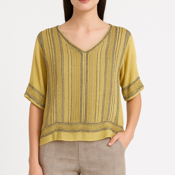 Calypso St. Barth beaded blouse - Picture 1 of 12